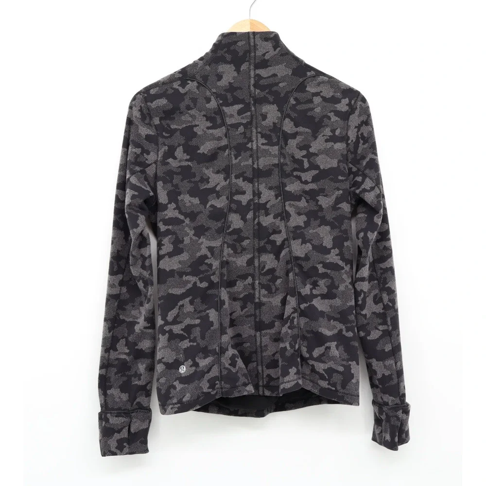 Lululemon Run Briskly 1/2 Zip Heritage 12 Camo Jacquard Black Lunar Rock